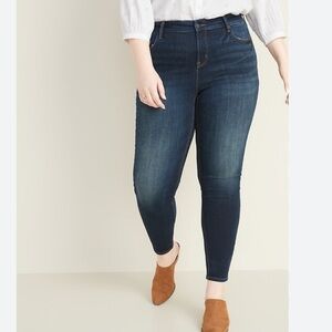 OLD NAVY Midnight Blue Rockstar Super Skinny High Rise Denim Jeans Size 18L NWOT